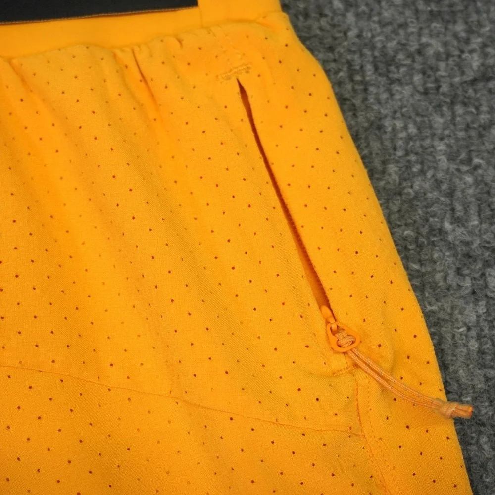 Lululemon Fast and Free Shorts Mens Medium Orange Perforated Lined Athletic Gym